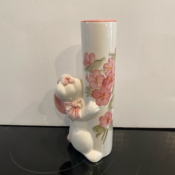 VINTAGE 1980s CERAMIC BUNNY VASE/FTD/WEISS/BRAZIL Hand Painted - Picture 7 of 11